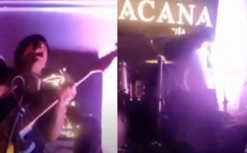 疑麦克风漏电 歌手痛苦惨叫瘫倒在地