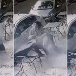 天降巨玻璃直击头部 男子吃早餐重伤满身血