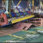 “海啸秋千”运转中倒塌 意外酿1死13伤