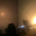 以色列拦截伊朗导弹失败 坠落时燃起大火画面曝光