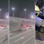 街头摩托竞速酿惨剧 骑士高速撞车卡入车身死亡