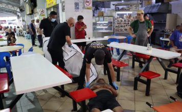 男子突从椅子跌落 在饮食店前不治