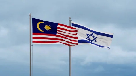 israel-and-malaysia-flag-footage