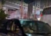 青年驾驶途疑踩油门过头 轿车撞车后冲上路肩撞篱笆