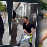 男子街头突发冲突 店外与学员发生肢体推撞