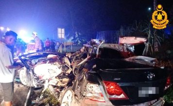 丰田Vios撞1吨罗厘酿悲剧 车内6人不幸罹难