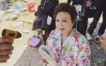 薛家燕玻璃市拍戏 热到汗流浃背
