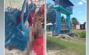 关水闸期间发生意外 女职员头巾卷入卷门不幸身亡