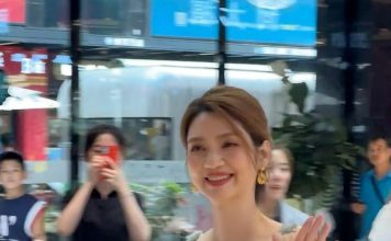 洪欣深圳活动亮相 亮片短裙大秀美背长腿