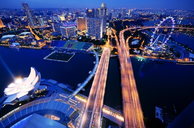 high-angle-shot-illuminated-city
