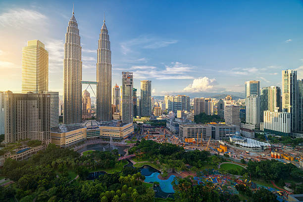 Twin tower in Malaysia, Asian during twilight