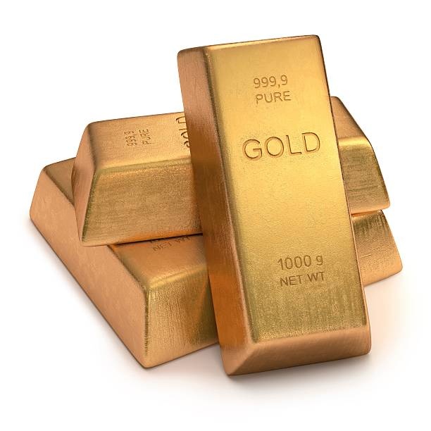 Gold bullion, computer illustration.