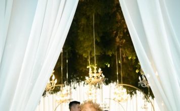 女星峇厘岛梦幻出嫁 晚宴低胸透视婚纱更抢镜