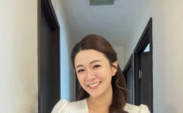 TVB小花为赛驹疯狂呐喊 白色低胸造型更抢眼