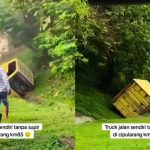 罗里无人驾驶竟在大道上疾驶 最终失控冲入路旁沟渠