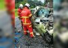 轿车猛撞14吨罗里 司机受困车内当场身亡
